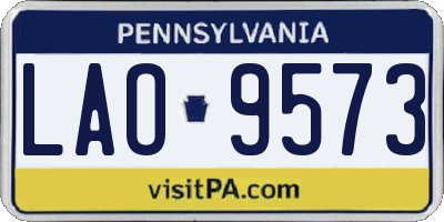 PA license plate LAO9573