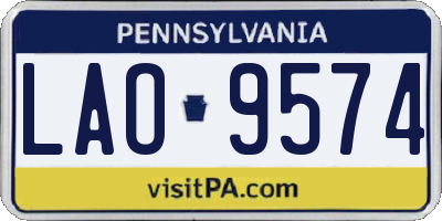 PA license plate LAO9574
