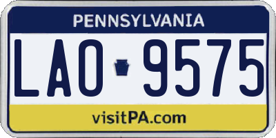 PA license plate LAO9575