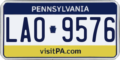 PA license plate LAO9576