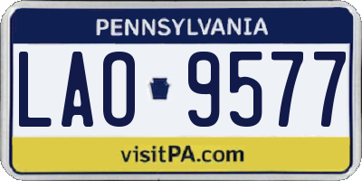 PA license plate LAO9577