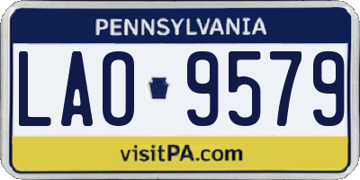 PA license plate LAO9579