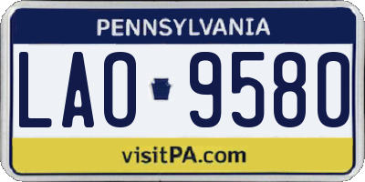PA license plate LAO9580