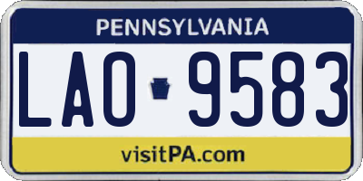 PA license plate LAO9583