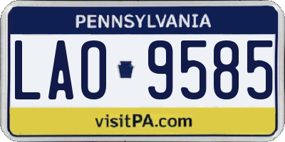 PA license plate LAO9585