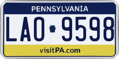 PA license plate LAO9598