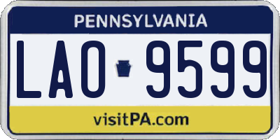 PA license plate LAO9599