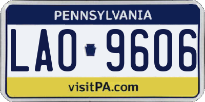 PA license plate LAO9606
