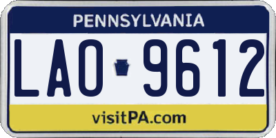 PA license plate LAO9612