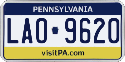 PA license plate LAO9620