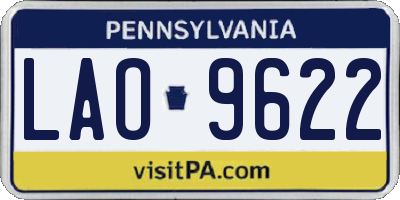 PA license plate LAO9622