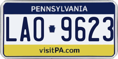 PA license plate LAO9623