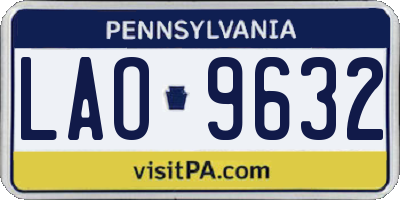 PA license plate LAO9632