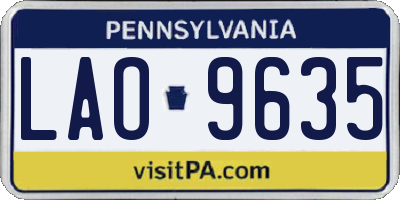 PA license plate LAO9635