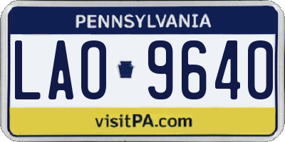 PA license plate LAO9640