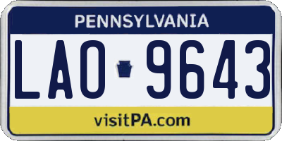 PA license plate LAO9643