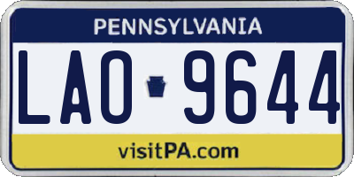 PA license plate LAO9644