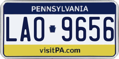 PA license plate LAO9656