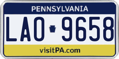 PA license plate LAO9658