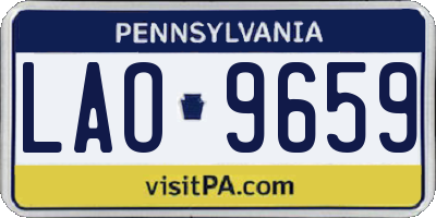PA license plate LAO9659