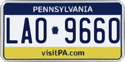 PA license plate LAO9660