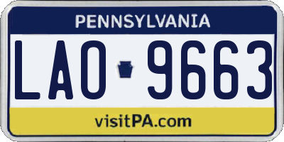 PA license plate LAO9663