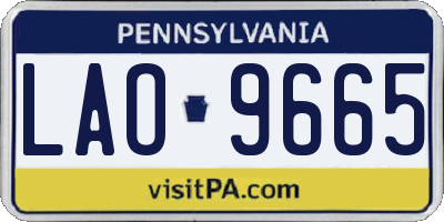PA license plate LAO9665