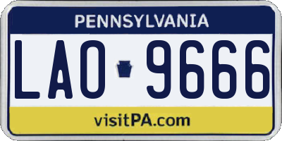 PA license plate LAO9666