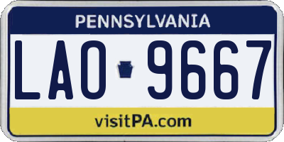 PA license plate LAO9667