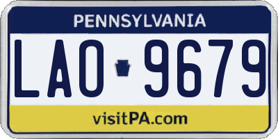 PA license plate LAO9679