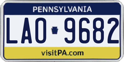 PA license plate LAO9682