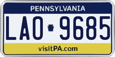 PA license plate LAO9685