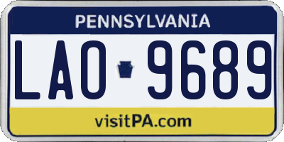 PA license plate LAO9689