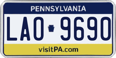 PA license plate LAO9690