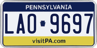 PA license plate LAO9697