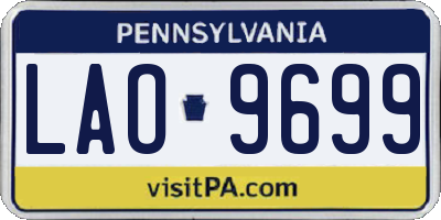 PA license plate LAO9699