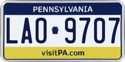 PA license plate LAO9707