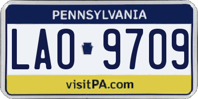 PA license plate LAO9709