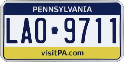 PA license plate LAO9711