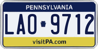 PA license plate LAO9712