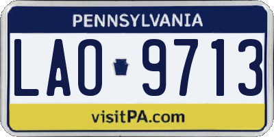 PA license plate LAO9713