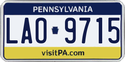 PA license plate LAO9715
