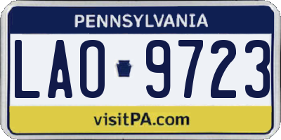 PA license plate LAO9723