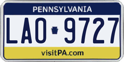 PA license plate LAO9727