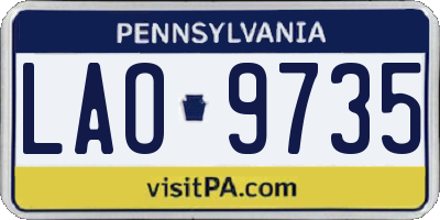 PA license plate LAO9735