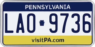 PA license plate LAO9736