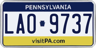 PA license plate LAO9737