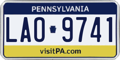 PA license plate LAO9741