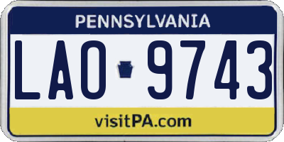 PA license plate LAO9743