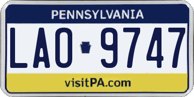 PA license plate LAO9747